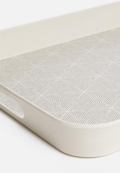 Excellent Houseware - Geo serving tray - grey & white
