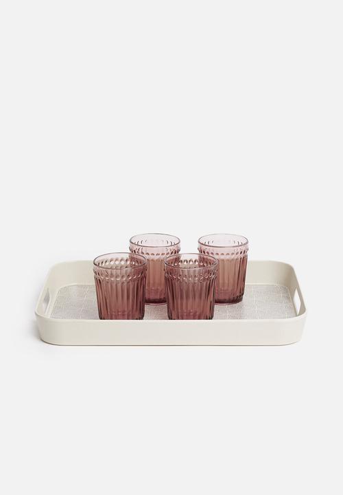 Excellent Houseware - Geo serving tray - grey & white