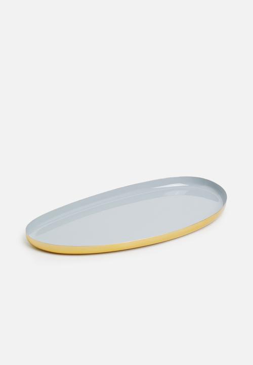H&S - Oval tray - medium grey