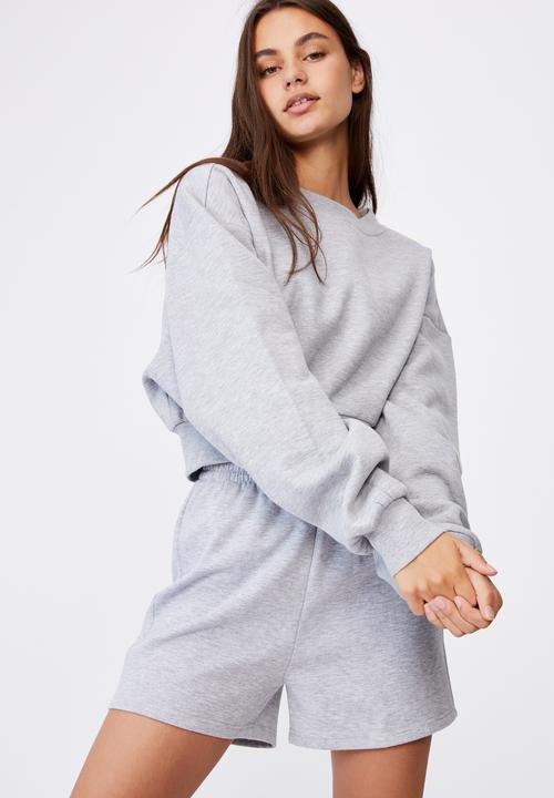 Factorie - Boxy crop crew - grey 