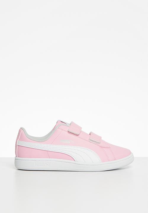 pink and grey puma shoes