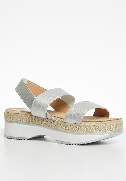 Seduction - Slingback flatform sandal - silver