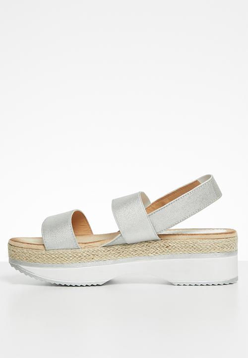 Seduction - Slingback flatform sandal - silver
