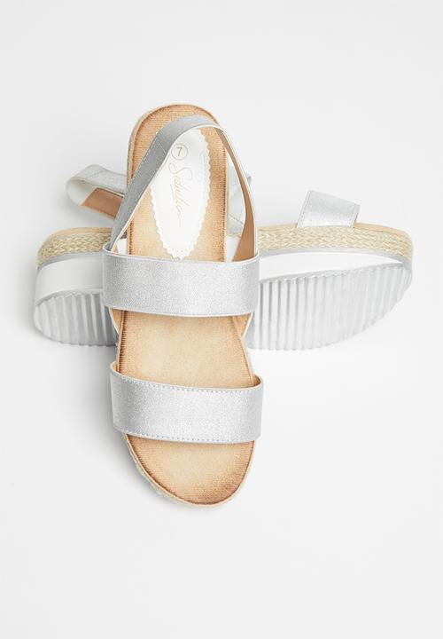 Seduction - Slingback flatform sandal - silver