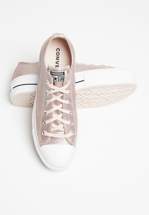 Converse - Chuck taylor all star platform glitter ox - silt red/black/white - glitter shine