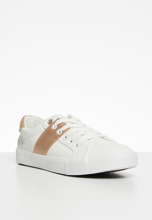 Miss Black - Baker 8 sneaker - rose gold & white 