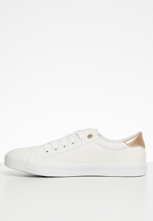 Miss Black - Baker 8 sneaker - rose gold & white 