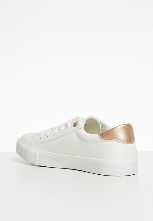 Miss Black - Baker 8 sneaker - rose gold & white 
