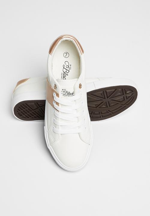 Miss Black - Baker 8 sneaker - rose gold & white 