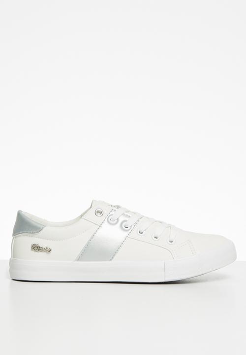 Miss Black - Baker 8 sneaker - silver & white 