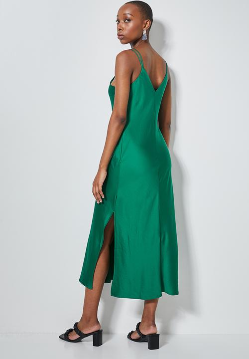 Superbalist - Satin slip dress - emerald