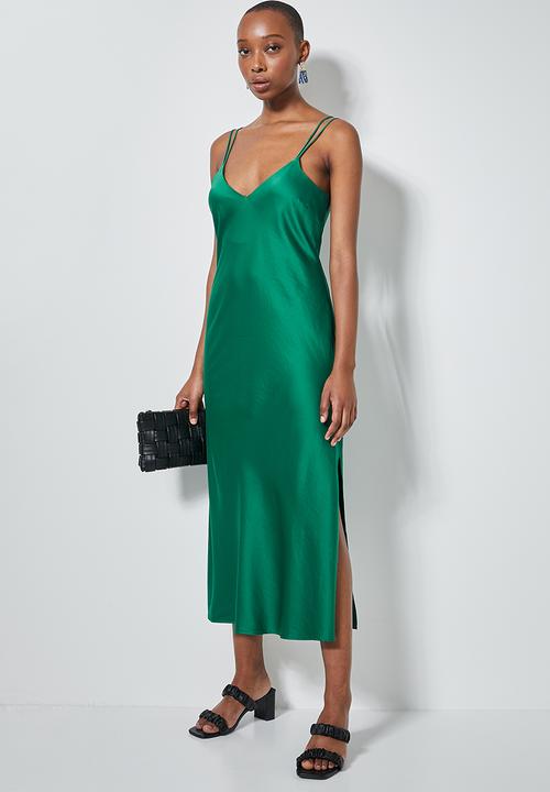 Superbalist - Satin slip dress - emerald
