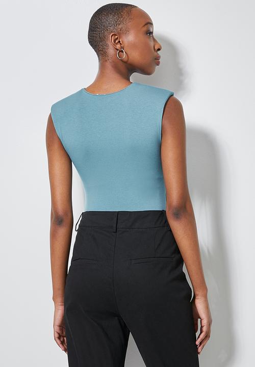 Superbalist - Shoulder pad bodysuit- dark sage