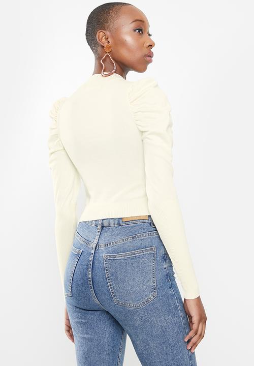 Glamorous - Puff sleeve knit - off white