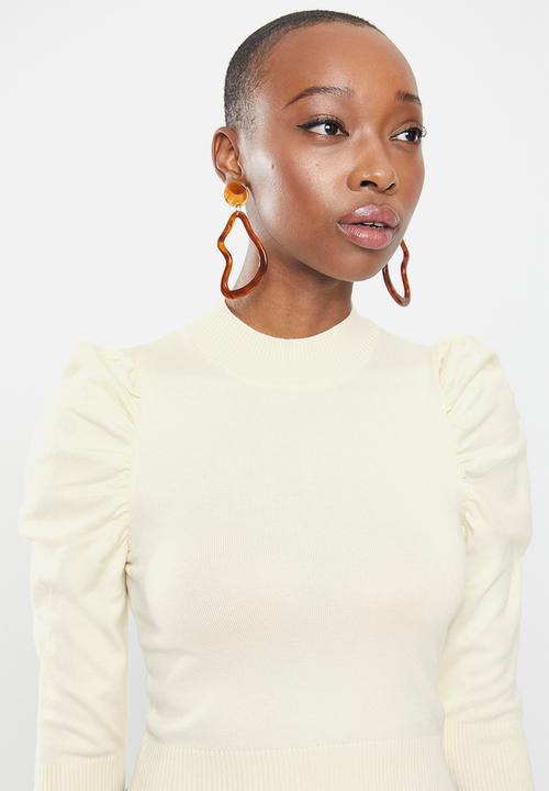 Glamorous - Puff sleeve knit - off white