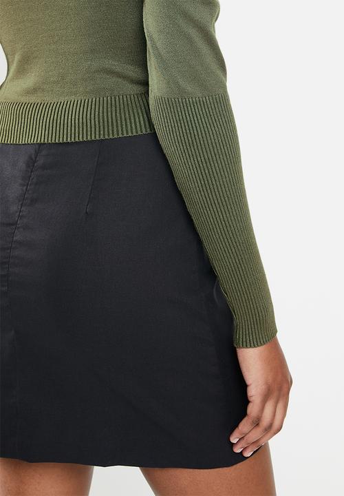 Glamorous - Puff sleeve knit - khaki green 