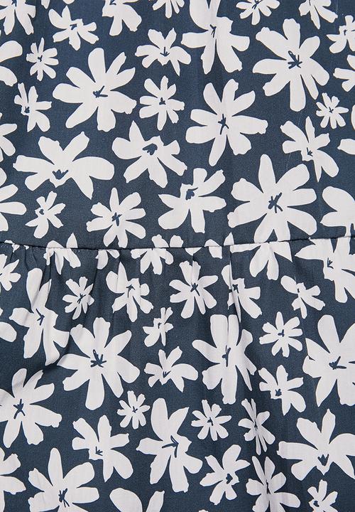 Superbalist - Volume tiered dress - navy & white 