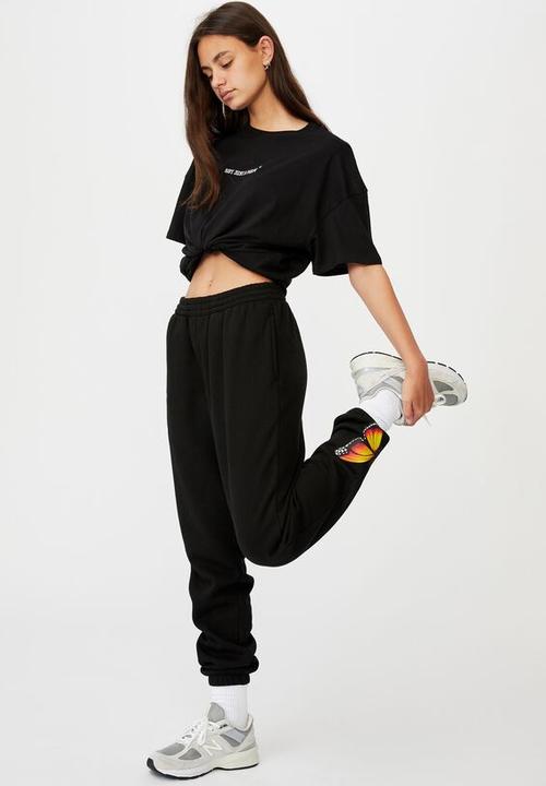 Factorie - Graphic trackpant - black