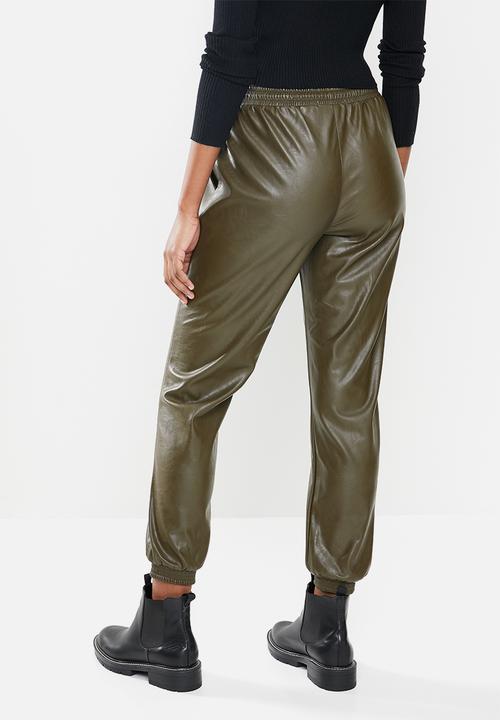 Glamorous - Pu trousers - khaki