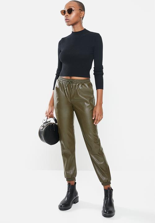 Glamorous - Pu trousers - khaki