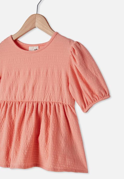 Cotton On - Carla puff sleeve top - peach 