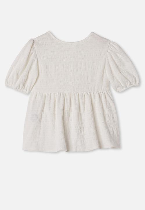 Cotton On - Carla puff sleeve top - white