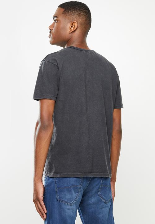Lonsdale - Garment dye crew neck tee - charcoal