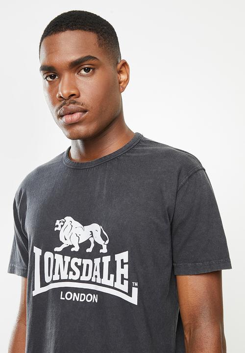 Lonsdale - Garment dye crew neck tee - charcoal