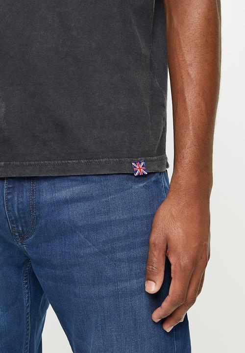Lonsdale - Garment dye crew neck tee - charcoal