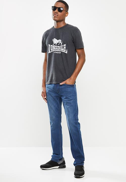 Lonsdale - Garment dye crew neck tee - charcoal