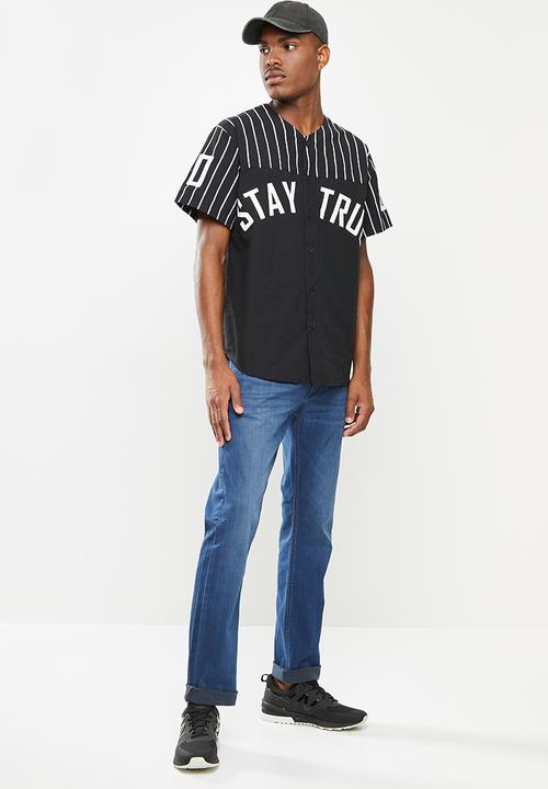 Lonsdale - Ld- true shirt 01 baseball - black & white 