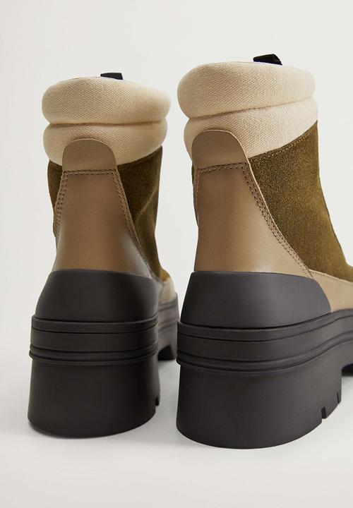 MANGO - Salinas suede boot - beige & khaki