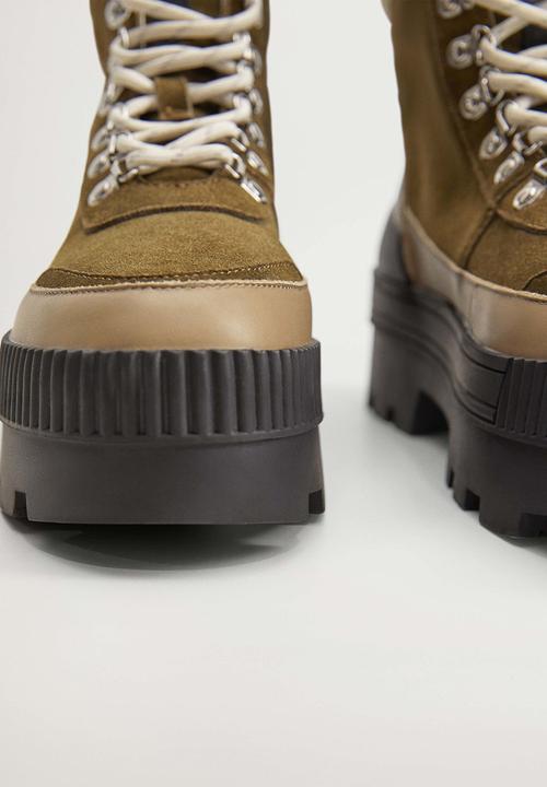 MANGO - Salinas suede boot - beige & khaki