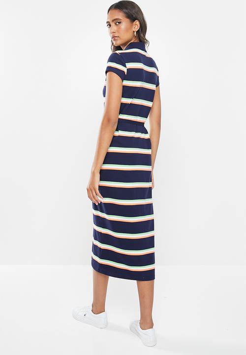 POLO - Bernadine stripe longer length golfer dress - multi