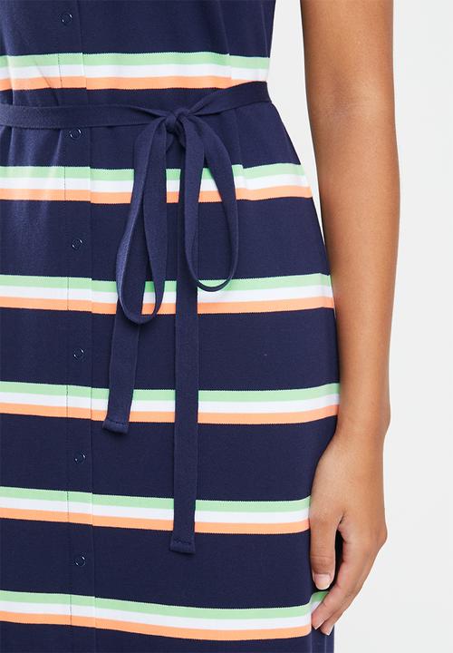 POLO - Bernadine stripe longer length golfer dress - multi