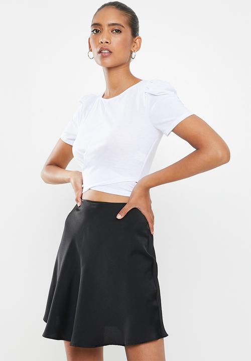 Blake - Knit wrap-tie tee - white