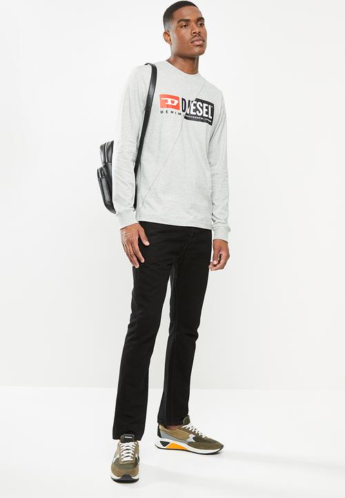 Diesel  - T-diego-ls-cuty T-shirt - grey