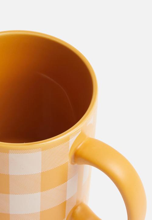 Typo - Daily mug - mustard gingham