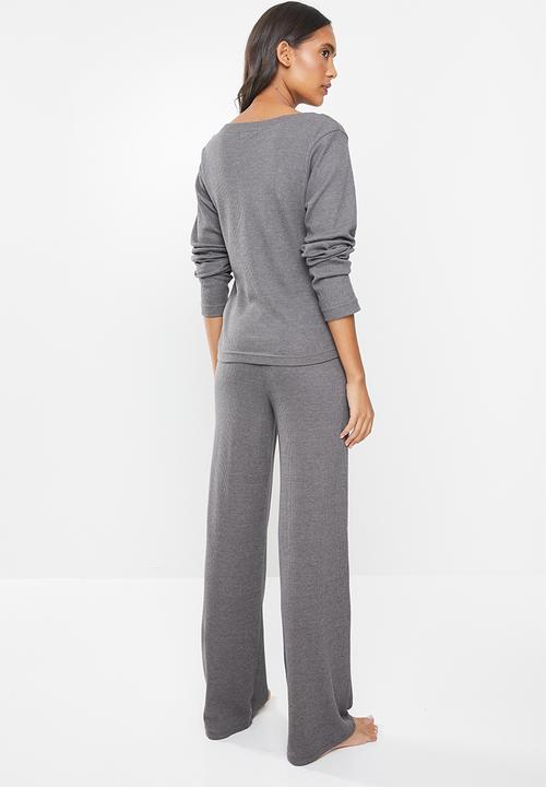 Missguided - Waffle loungewear set - dark grey
