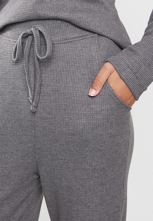Missguided - Waffle loungewear set - dark grey