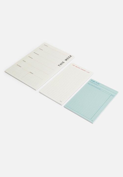 Typo - Notepad 3 pack - blue grid
