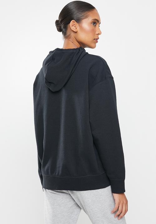 New Balance  - Essentials stacked logo oversized hoodie - black