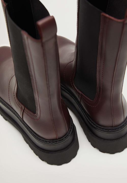 MANGO - Renoir leather boot - dark red
