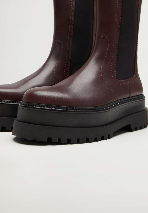 MANGO - Renoir leather boot - dark red