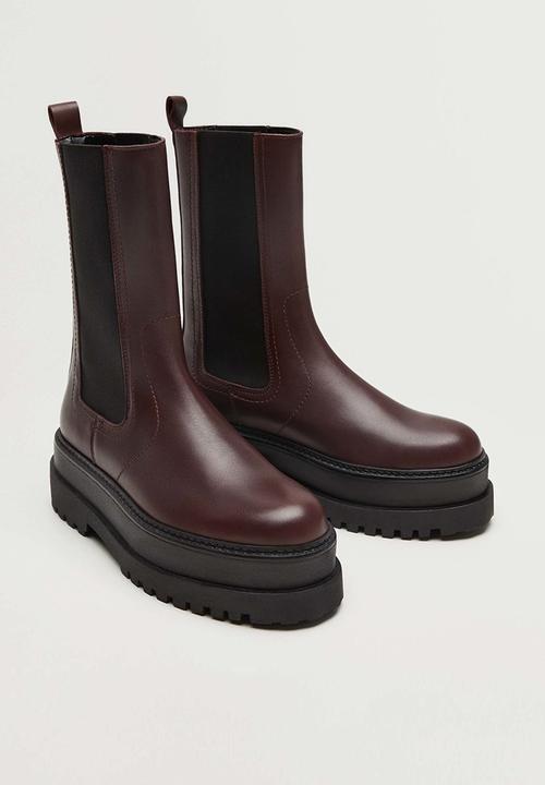 MANGO - Renoir leather boot - dark red