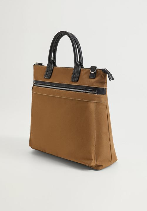 MANGO - Handbag tote - brown