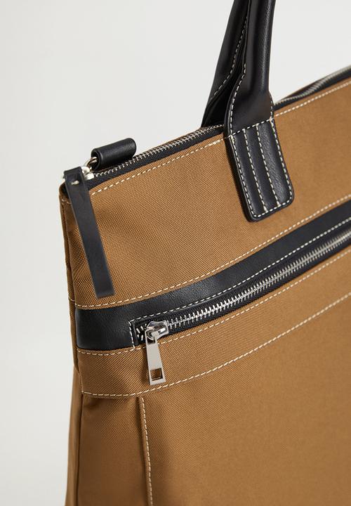 MANGO - Handbag tote - brown