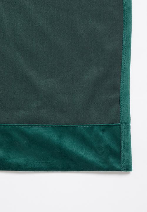 Sixth Floor - Velvet eyelet curtain 2 pack - teal green