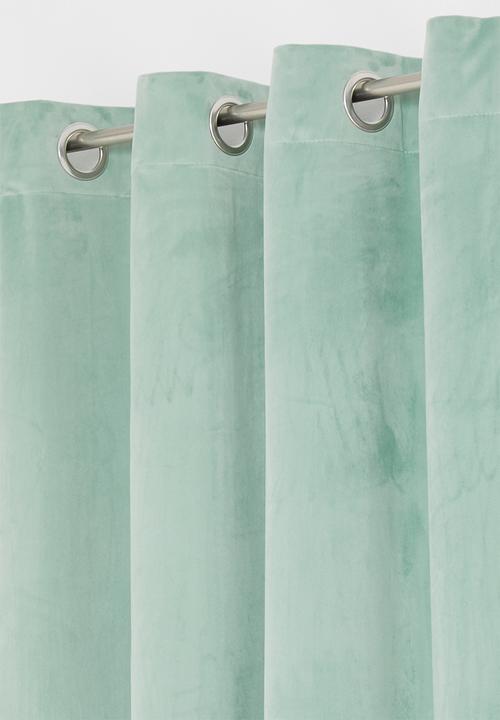 Sixth Floor - Velvet eyelet curtain 2 pack - duck egg blue