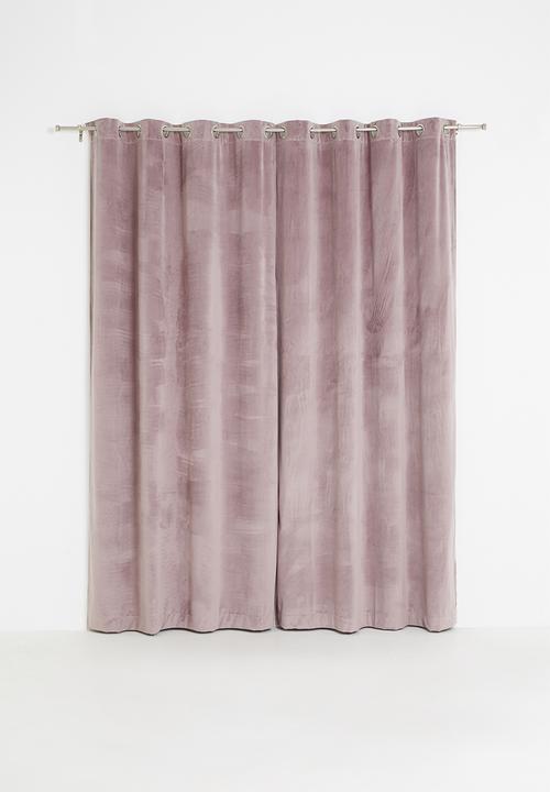 Sixth Floor - Velvet eyelet curtain 2 pack - dusty pink